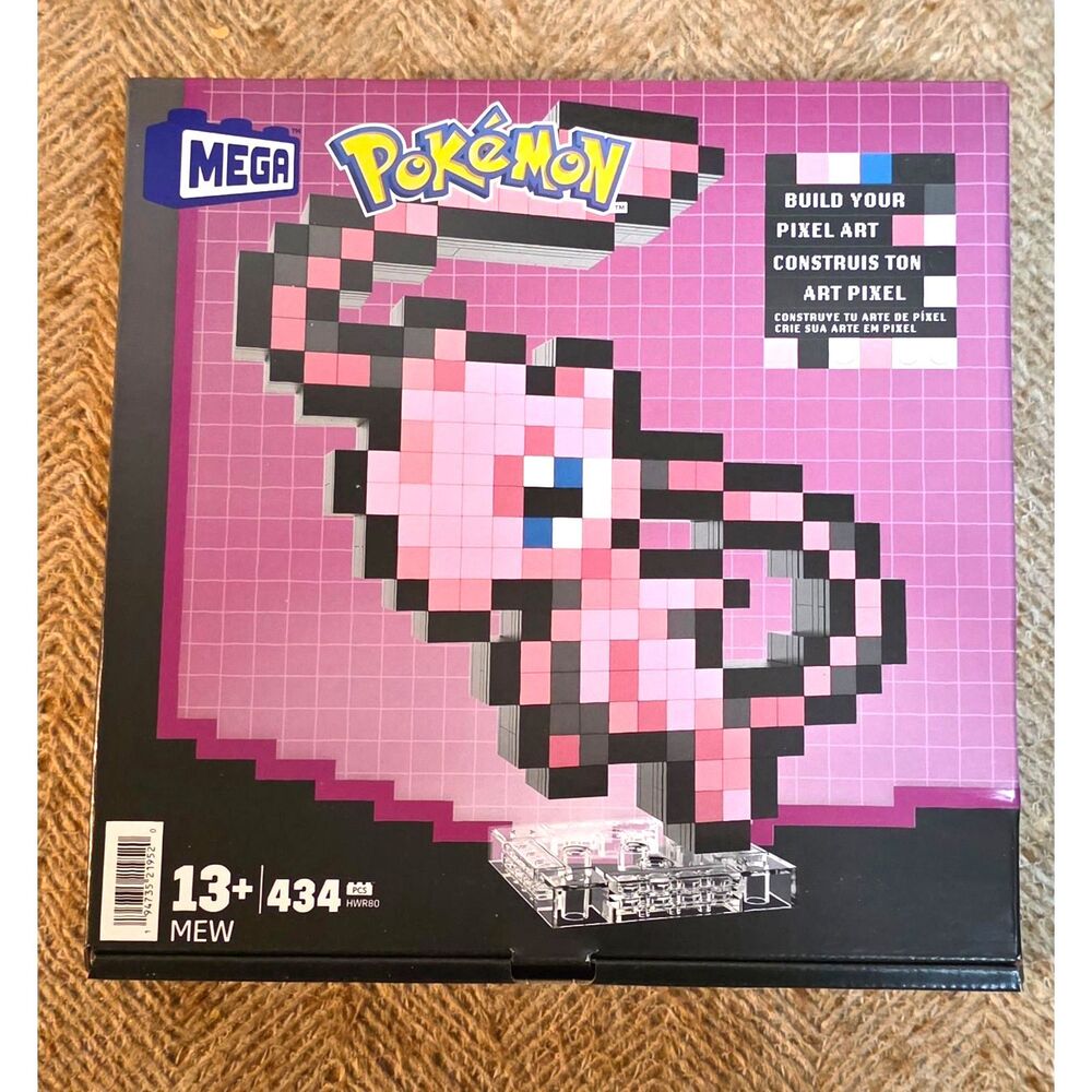 MEGA Pokémon Mew Pixel Art Building Set 434 Pcs HWR80 – Brand New Factory Sealed